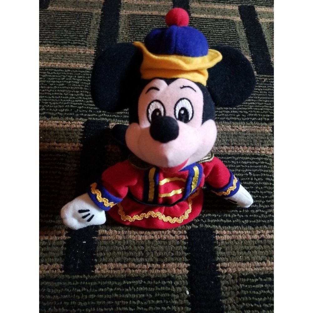 Vintage Disney Christmas MICKEY MOUSE NUTCRACKER SOLDIER BEAN BAG PLUSH~Beanie